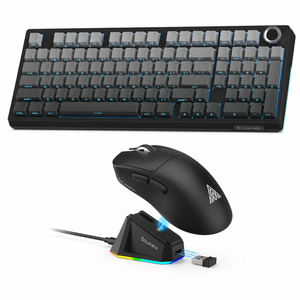 SOLAKAKA KI99 Pro Black and SM822 Mouse Black ,Wireless Keyboard and Mouse Combo
