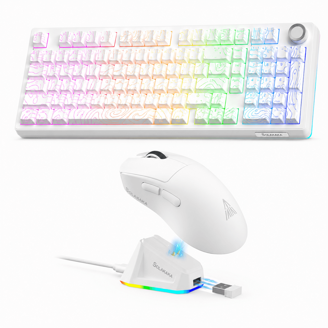 SOLAKAKA KI99 Pro Black and SM822 Mouse Black ,Wireless Keyboard and Mouse Combo