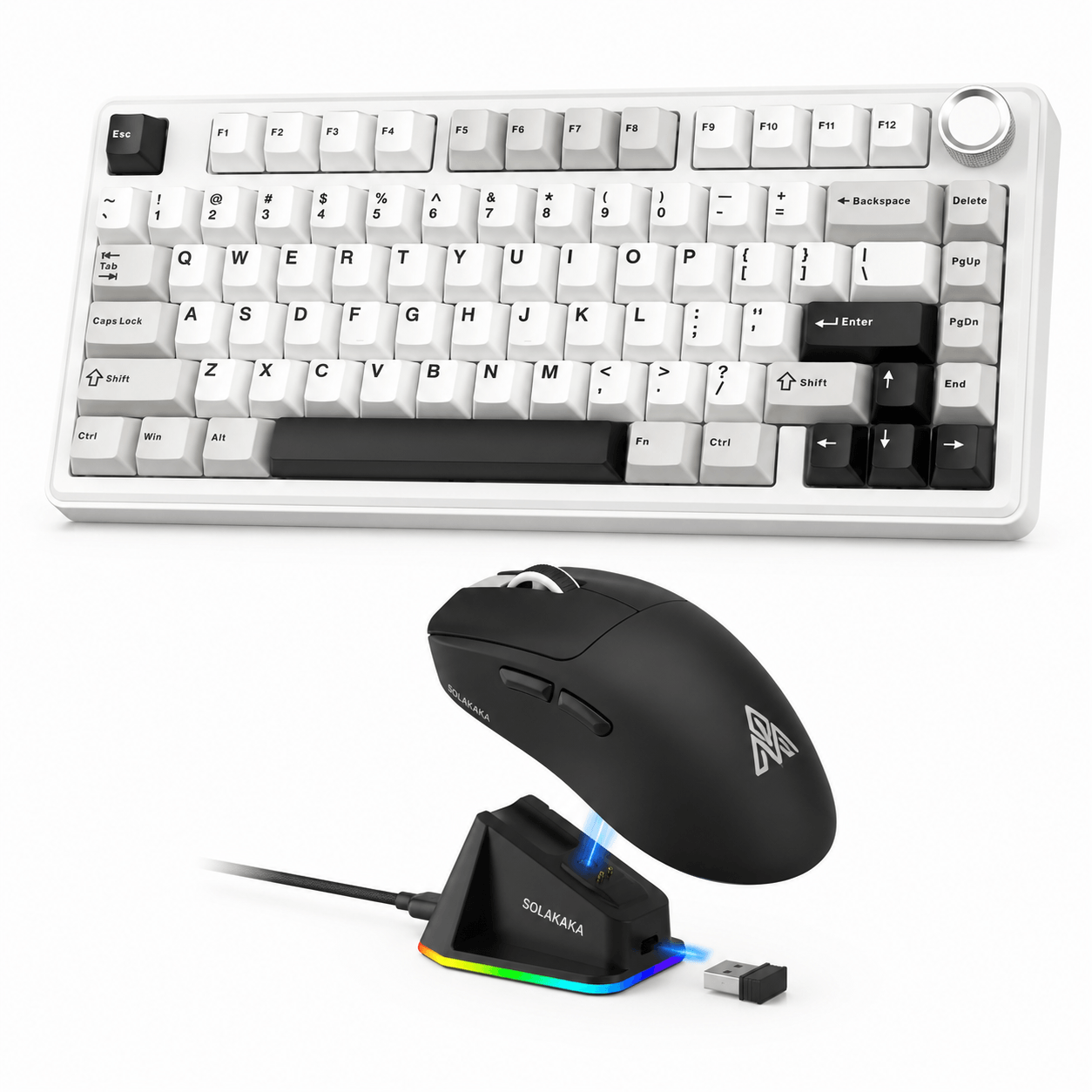SOLAKAKA A75 and SM822,Wireless Keyboard and Mouse Combo