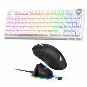 SOLAKAKA KI99 Pro Black and SM822 Mouse Black ,Wireless Keyboard and Mouse Combo